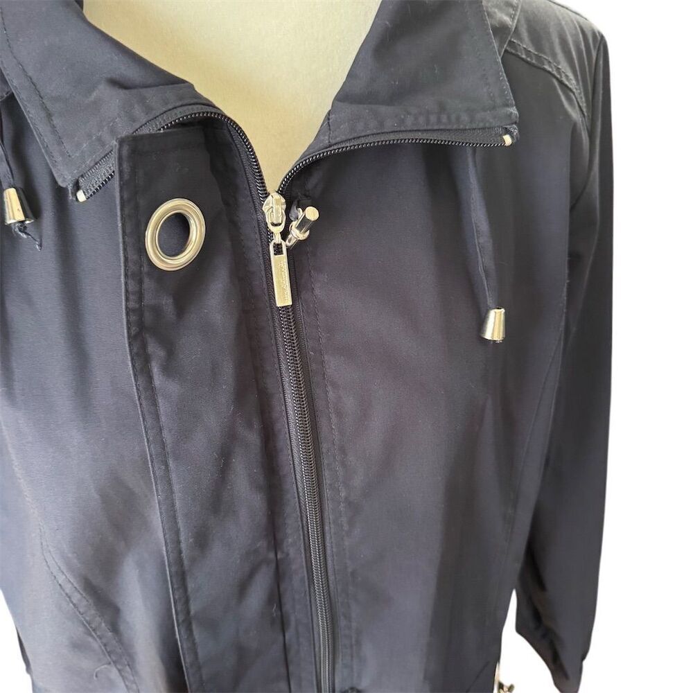Mackintosh New England Blue Hooded Rain Coat Jacket Size Medium - Picture 3 of 15